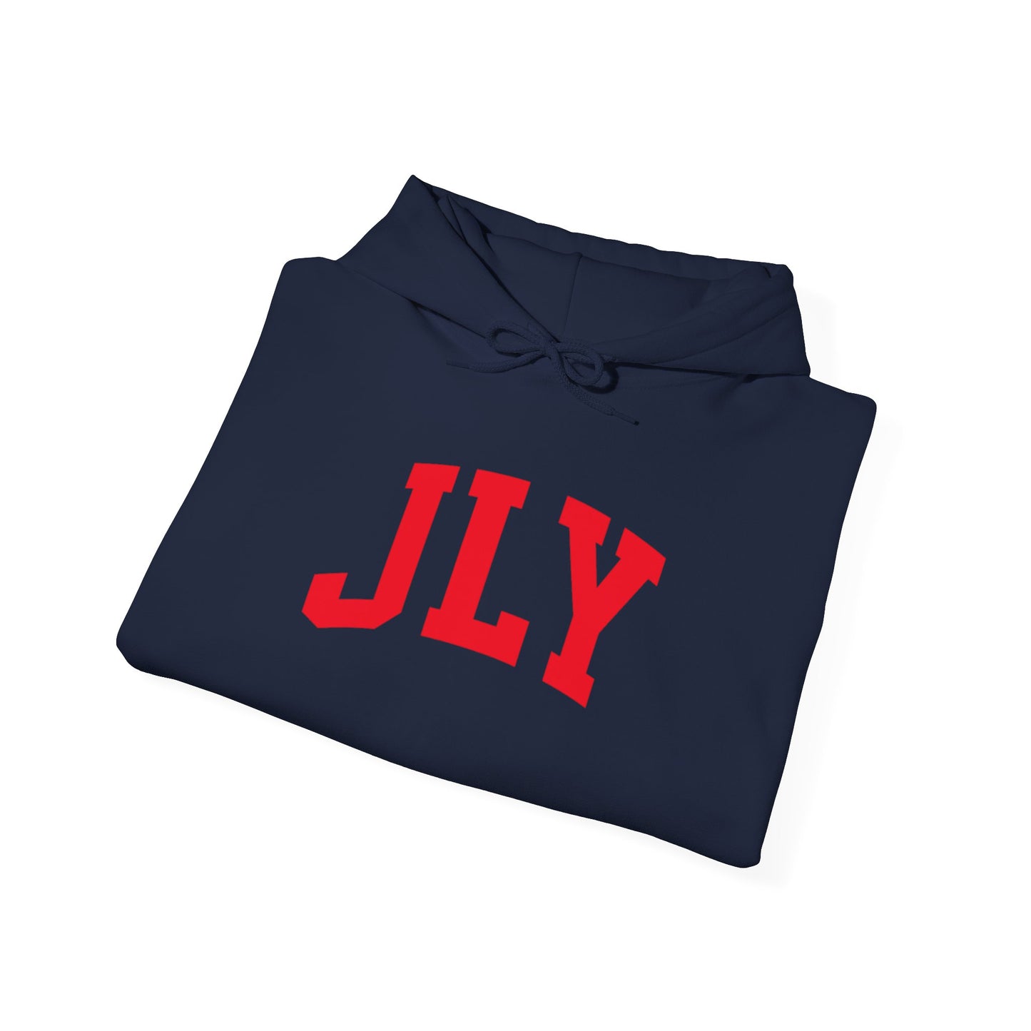 JLY Red Arch Hoodie — Minimal Collegiate Pullover