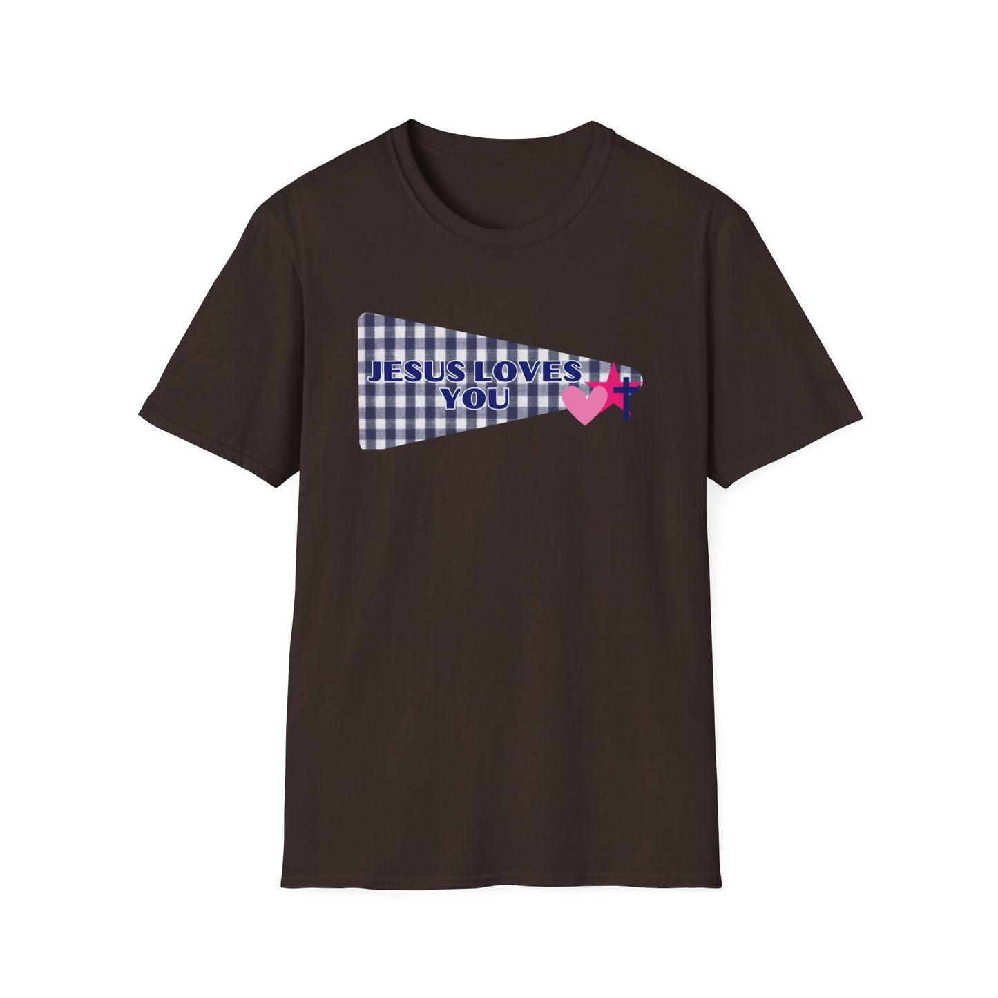 Jesus Loves You Pennant T-Shirt — Christian Faith Check Tee