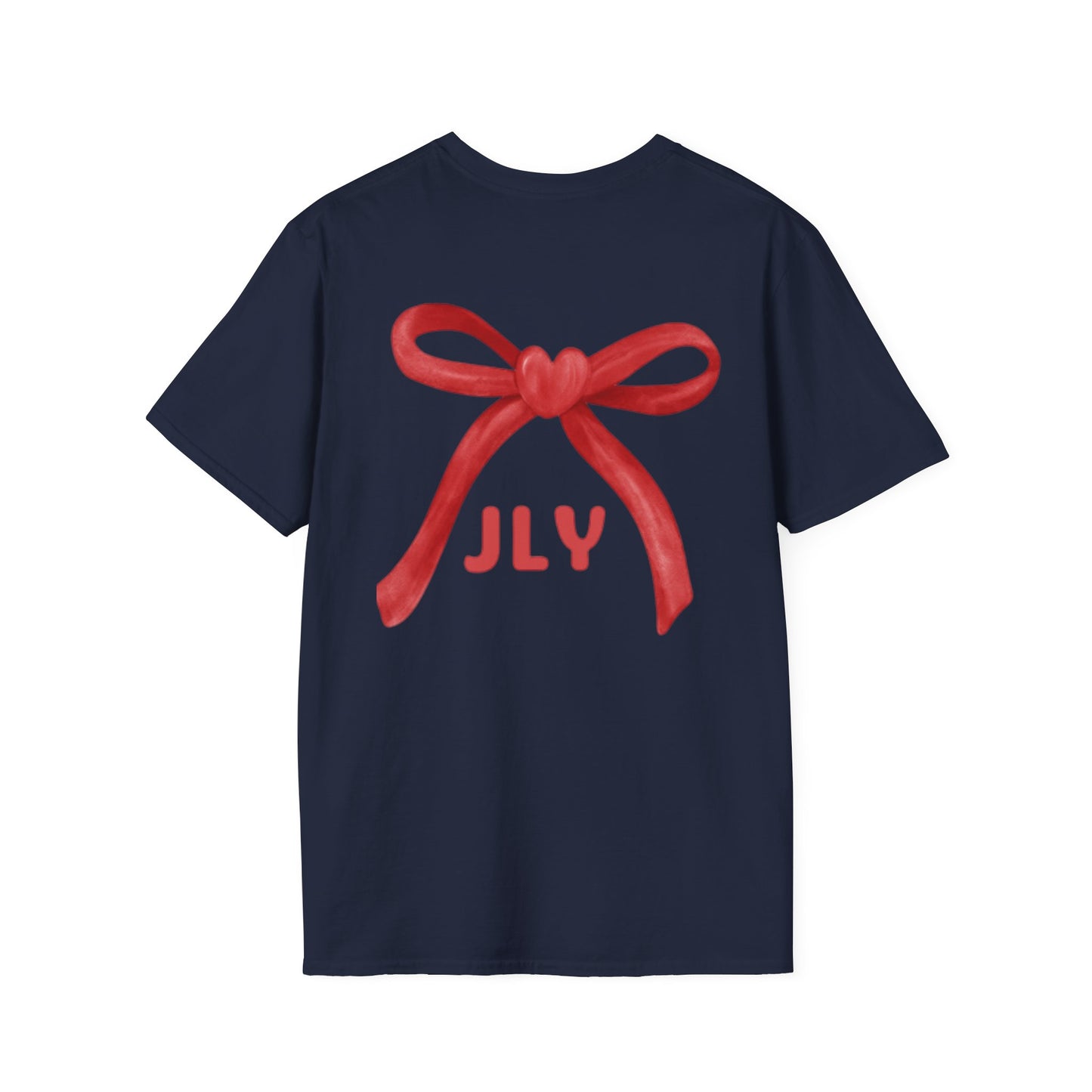 T-Shirt — Red Bow "JLY" Graphic Tee
