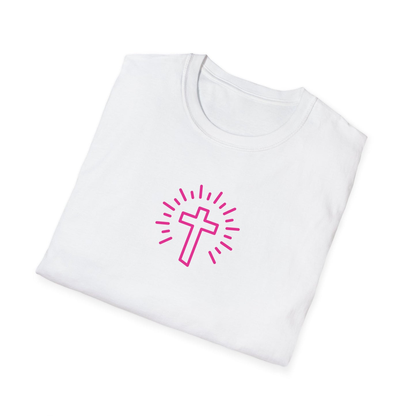 Christian Cross T-Shirt — Pink Radiant Faith Tee