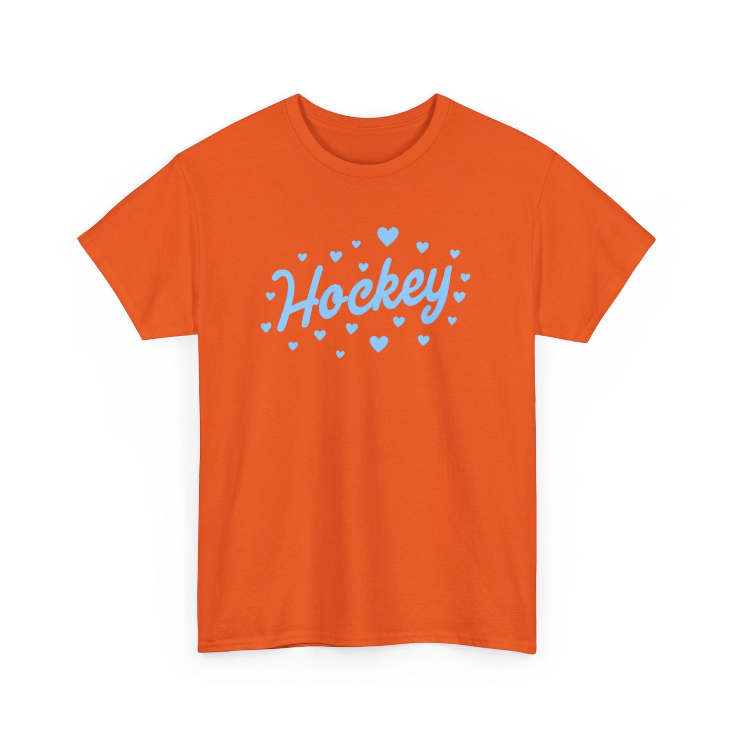 Hockey Heart Tee — Cute Light Blue Script Hockey Shirt
