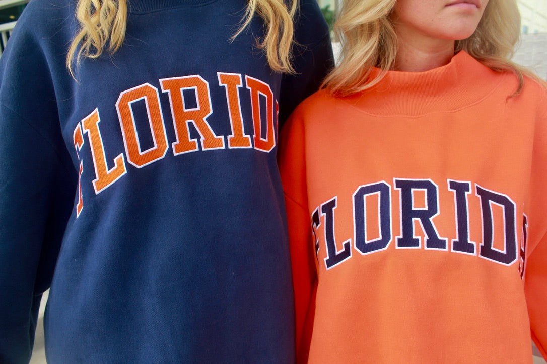 PREORDER-FLORIDA NAVY AND ORANGE MOCK NECK