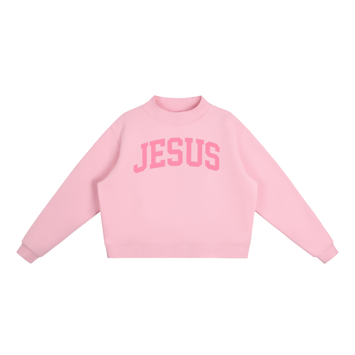 Jesus Essential Fleece Mock-Neck Crew Sweatshirt