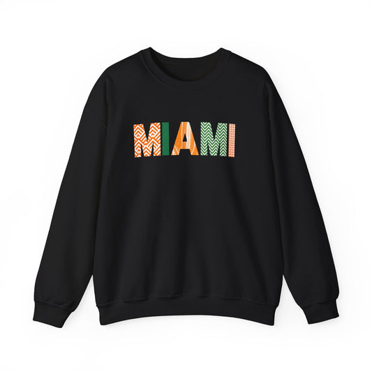 Miami Pattern Crewneck Sweatshirt — Colorful Geometric Miami Graphic