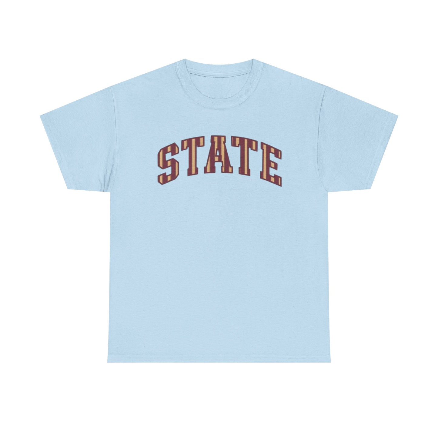 STATE Retro College Tee – Vintage Letterman Arched Logo T-Shirt