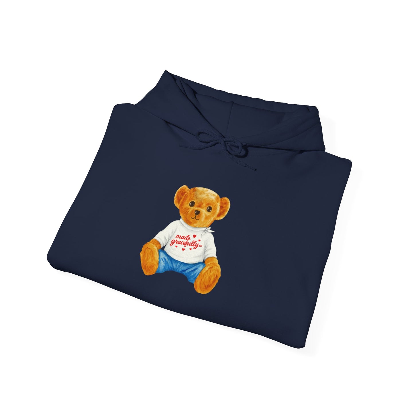 Made Gracefully Co. Teddy Bear Graphic Hoodie — Cute Vintage Bear Shirt
