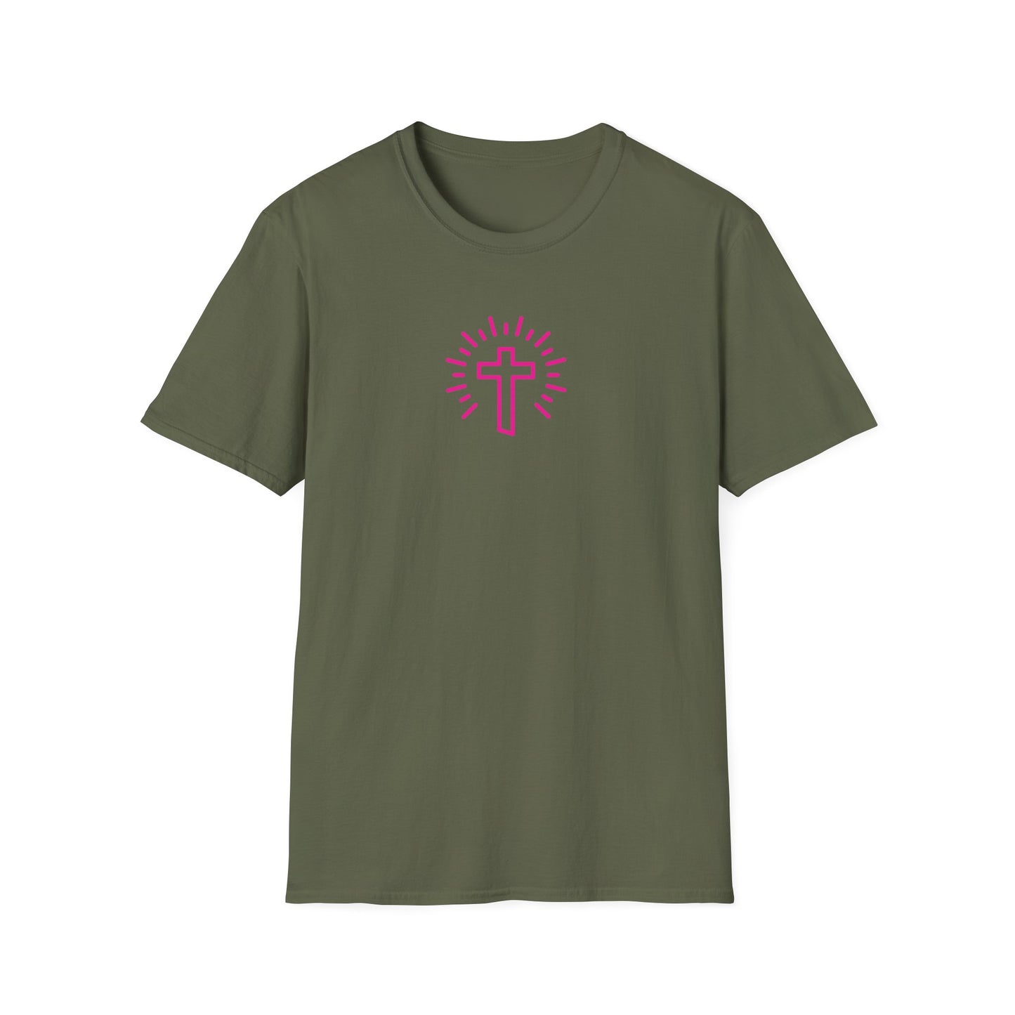 Christian Cross T-Shirt — Pink Radiant Faith Tee