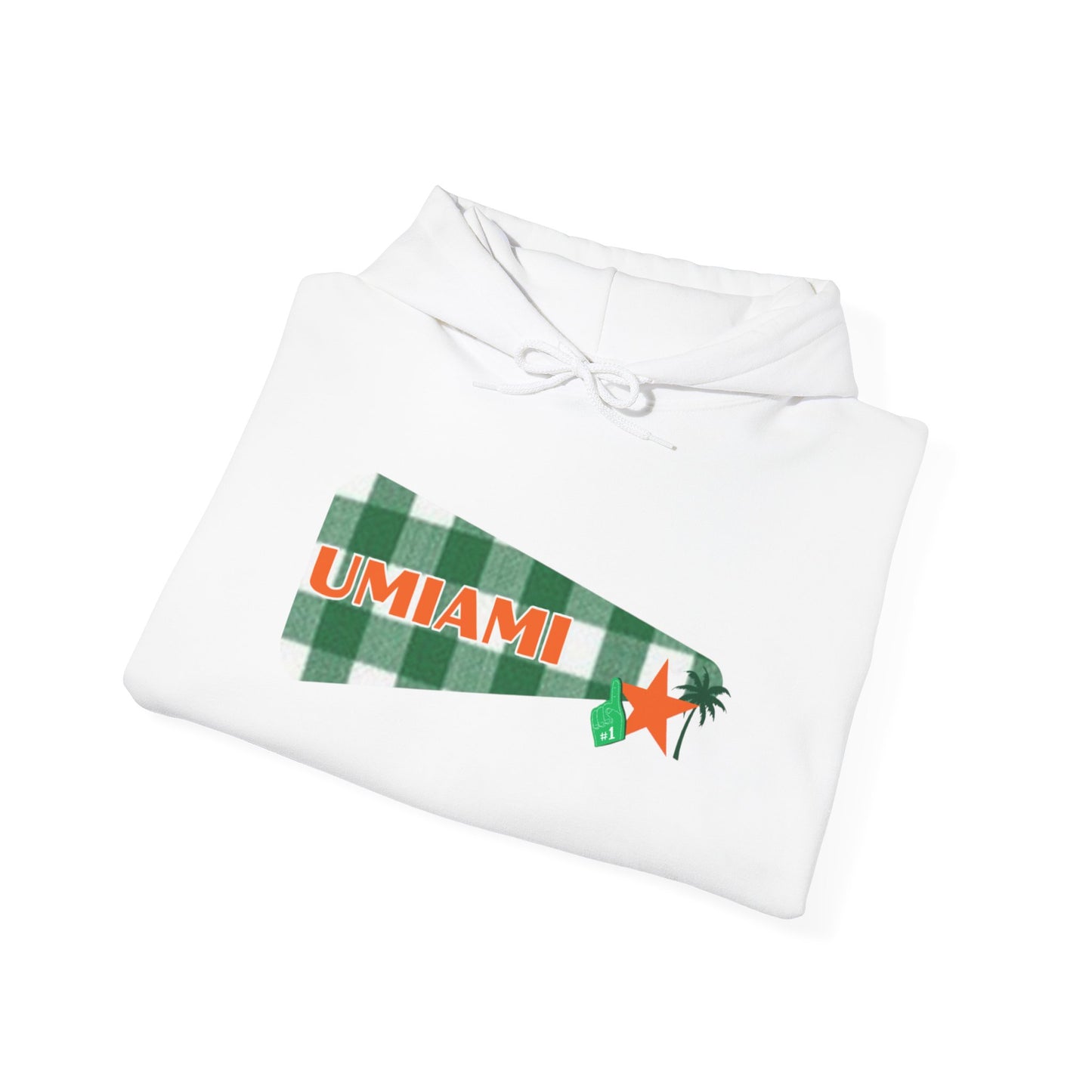 Miami Pennant Hoodie – Retro Green & Orange University Style