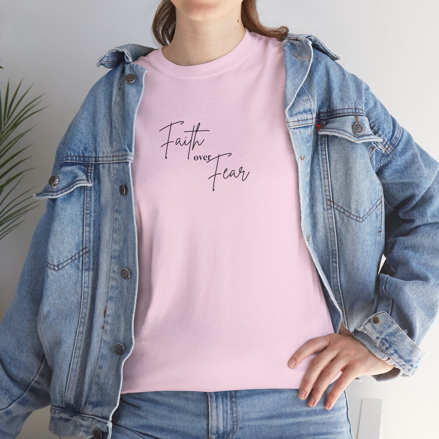 Faith Over Fear Unisex Heavy Cotton Tee, Inspirational T-Shirt, Motivational Gift, Casual Wear, Everyday Comfort, Positive Vibes