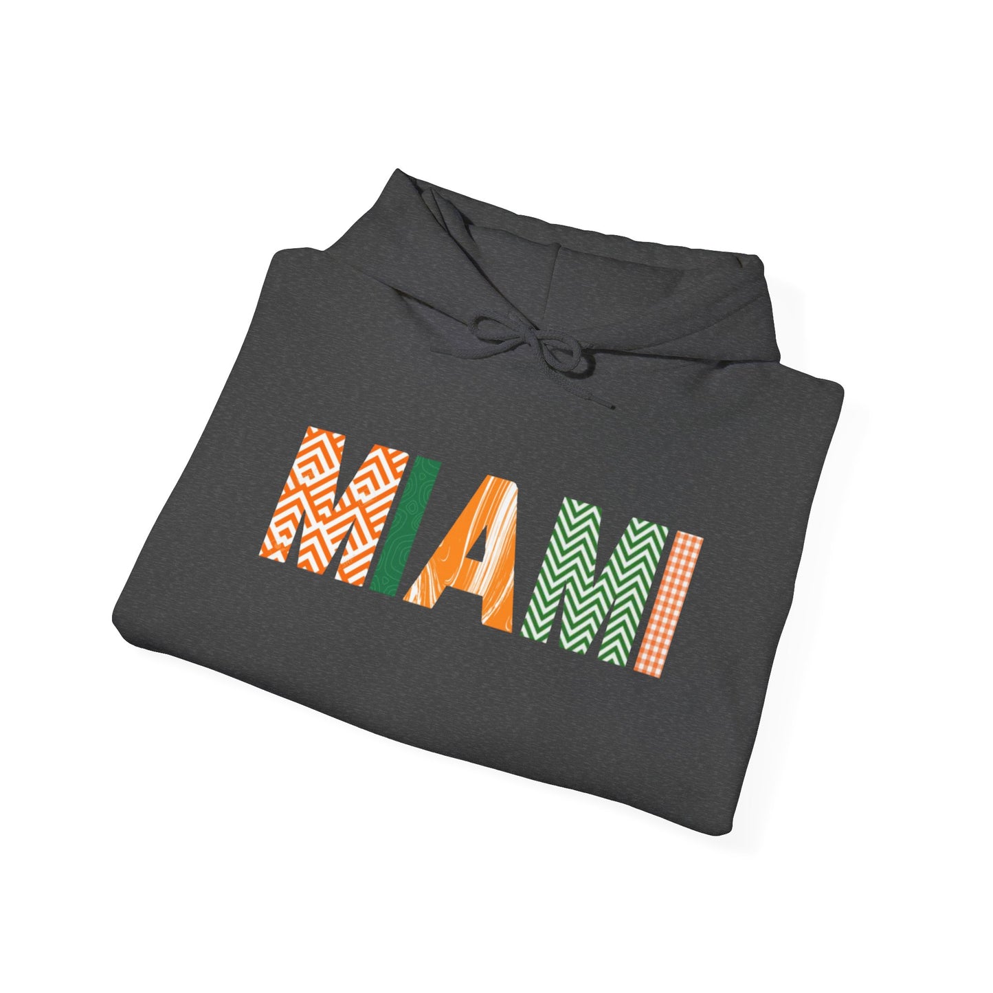 Miami Patterned Hoodie - Bright Geometric MIA City Sweatshirt