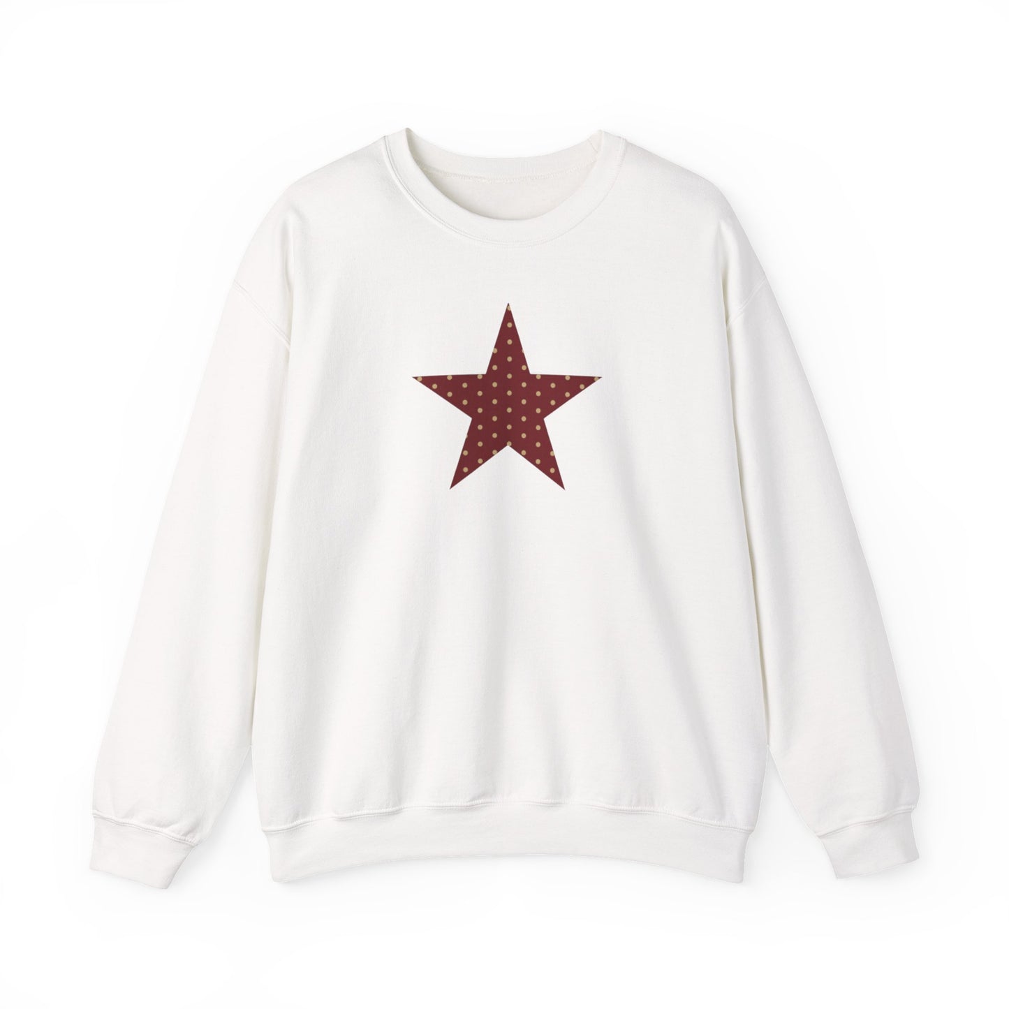 Garnet and Gold Polka Dot Star Crewneck