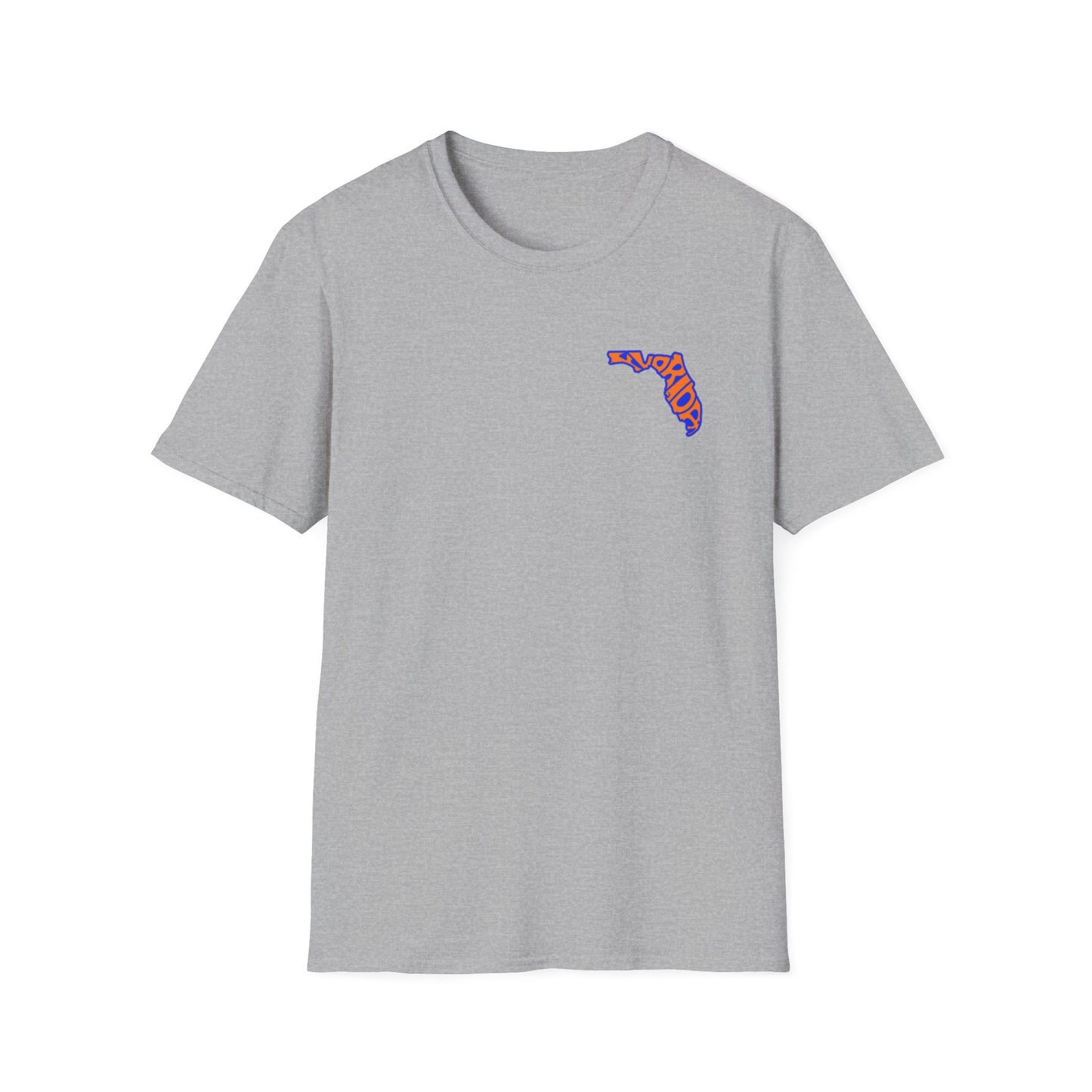 Florida State Outline T-Shirt — Orange & Blue 'Florida' Graphic Tee