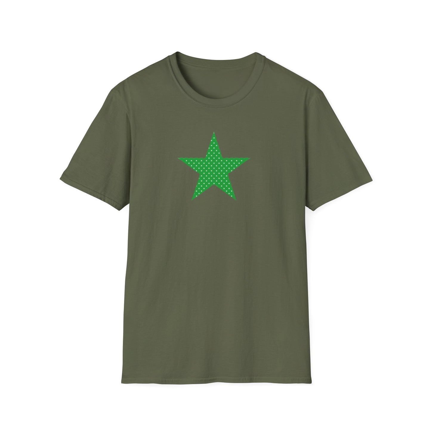 Green Star T-Shirt — Minimal Graphic Tee for Casual Wear & Holiday Flair