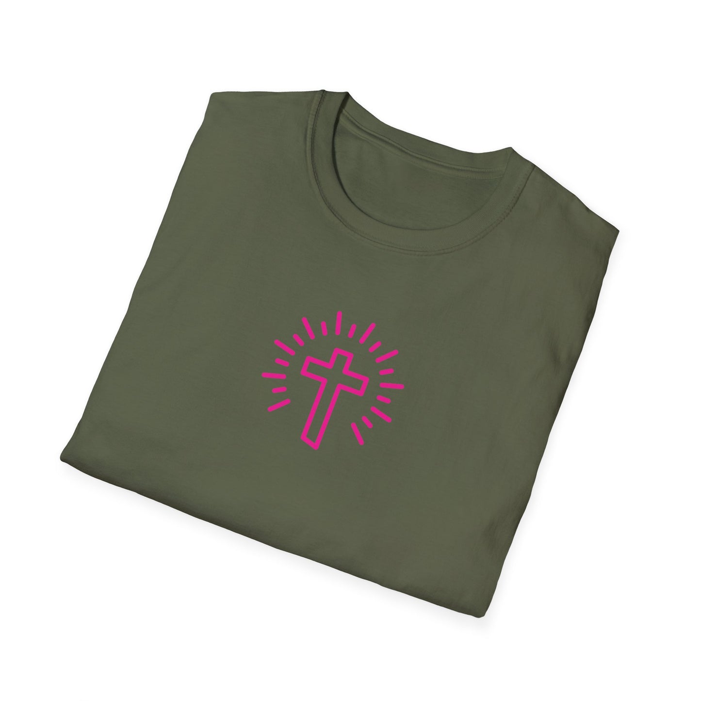 Christian Cross T-Shirt — Pink Radiant Faith Tee