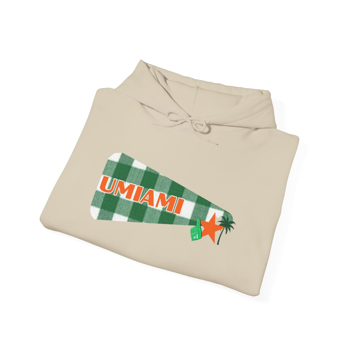 Miami Pennant Hoodie – Retro Green & Orange University Style