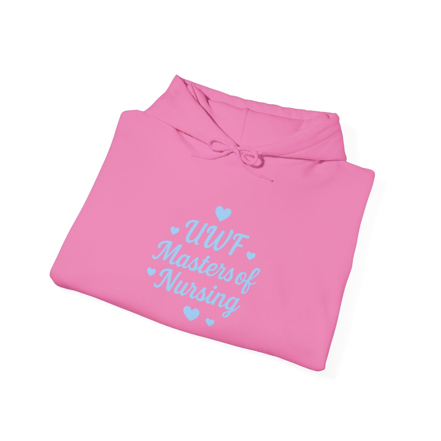 UWF Masters of Nursing Hoodie — Light Blue Heart Nursing School Sweatshirt