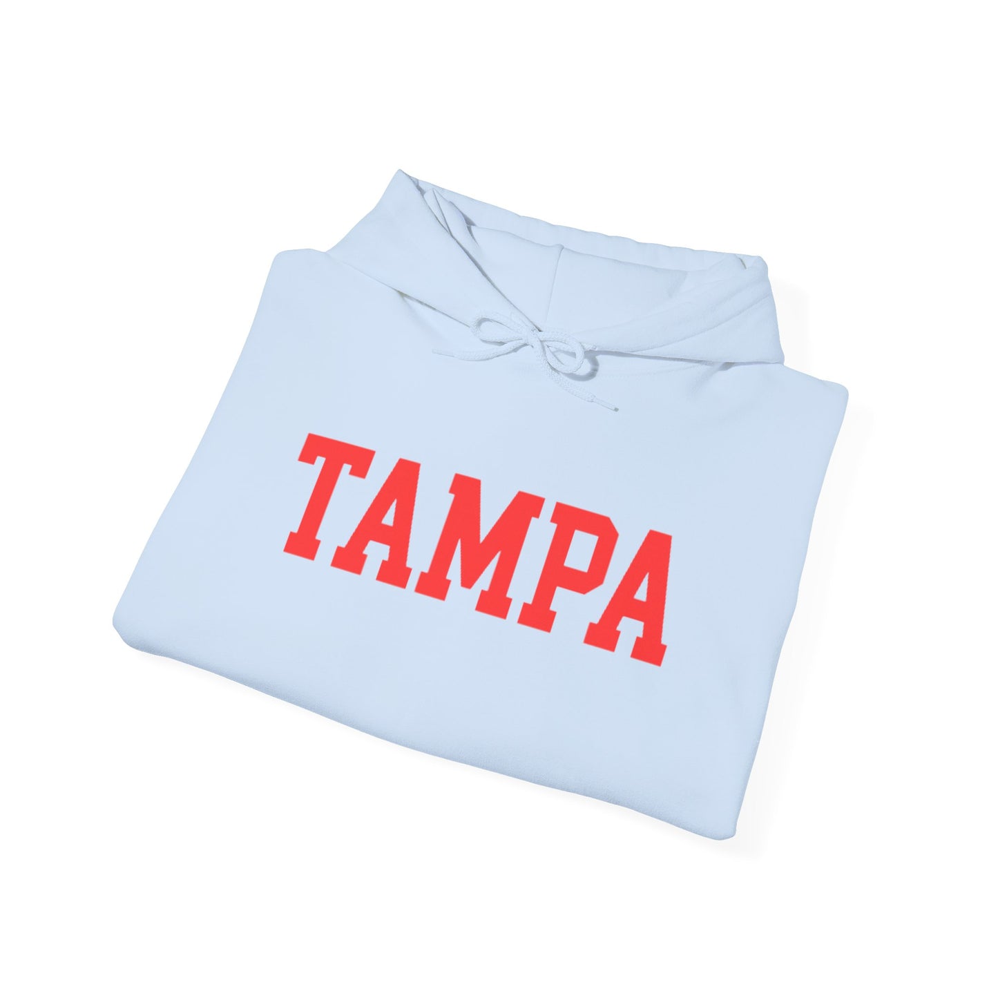 Tampa Hoodie — Classic Collegiate Pullover with Bold Red Text