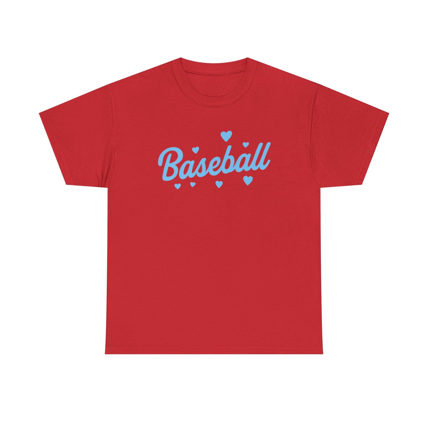 Baseball Heart Tee — Cute Script Baseball Shirt for Fans & Players