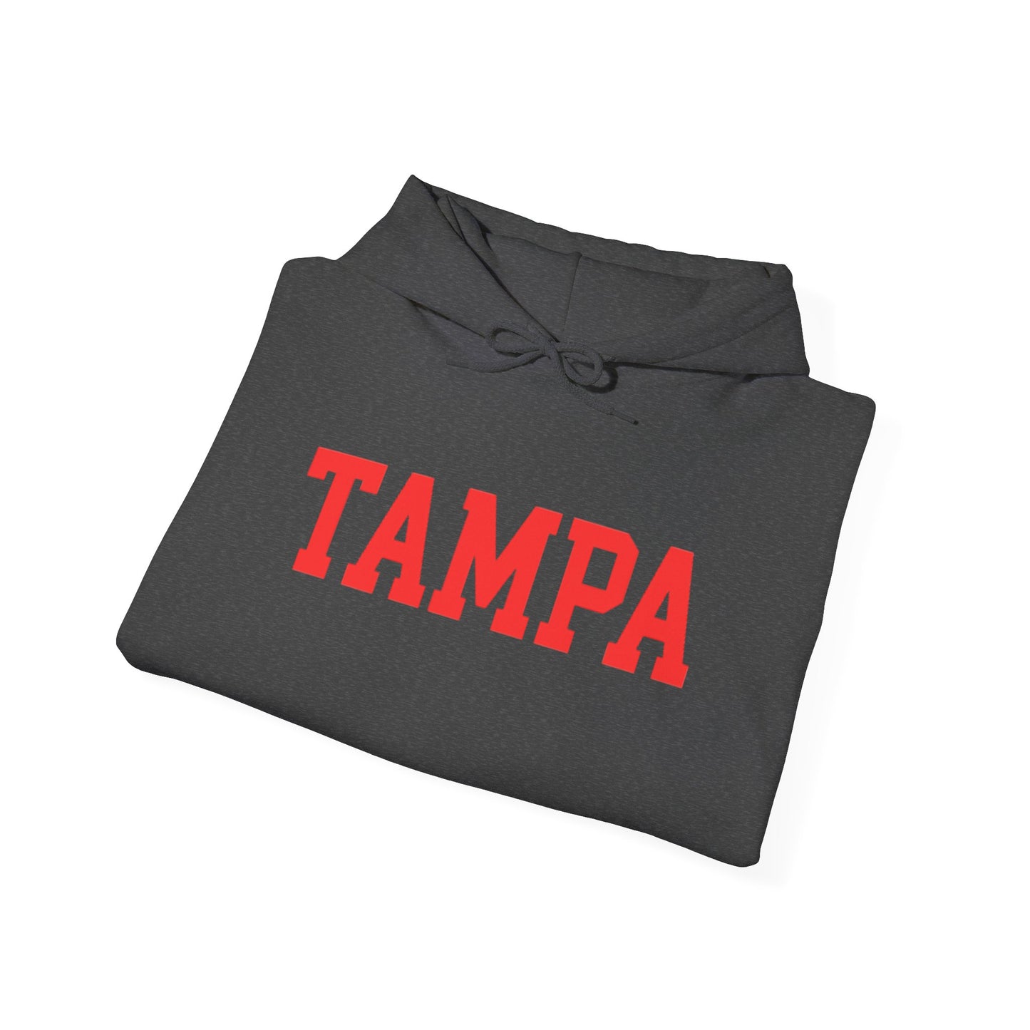 Tampa Hoodie — Classic Collegiate Pullover with Bold Red Text