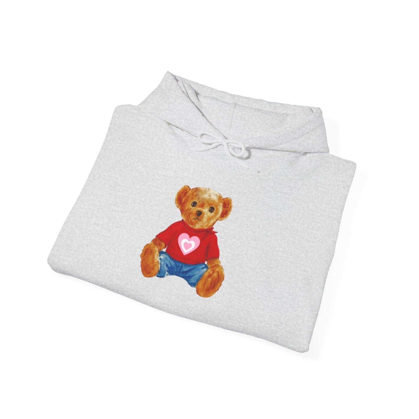 Teddy Bear Hoodie — Cute Heart Graphic
