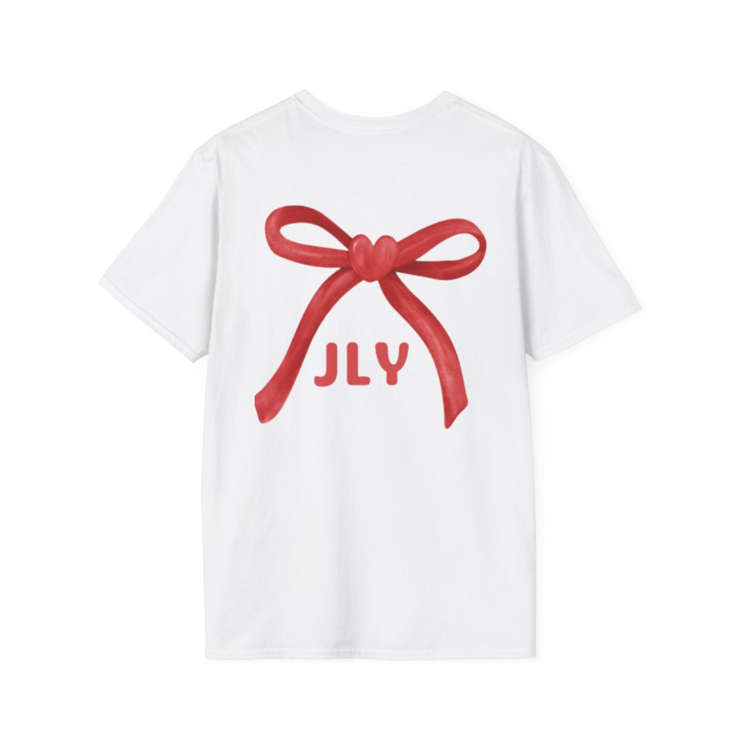 T-Shirt — Red Bow "JLY" Graphic Tee