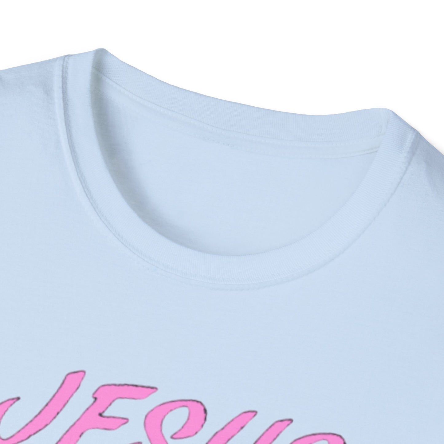 Jesus Saves Pink Script T-Shirt — Christian Faith Graphic Tee