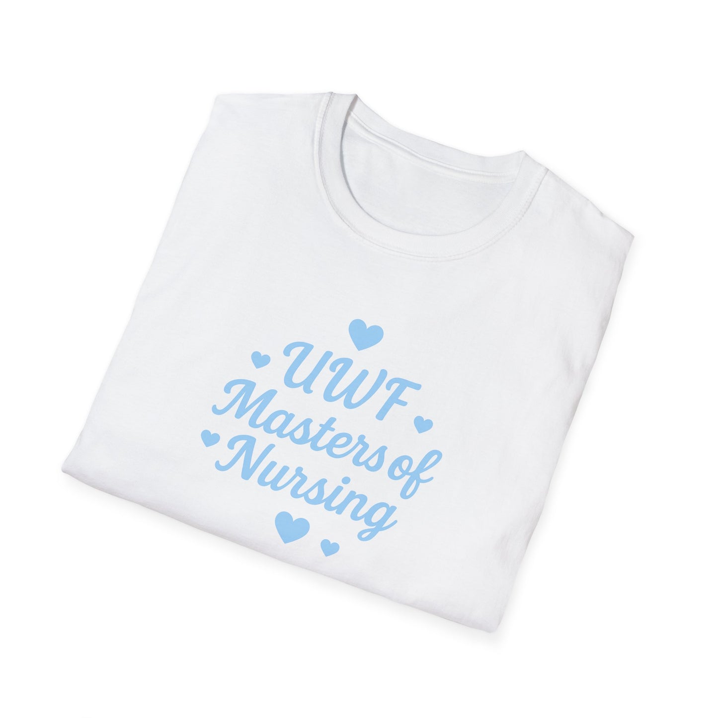 UWF Masters of Nursing T-Shirt — Light Blue Heart Nursing School Tee