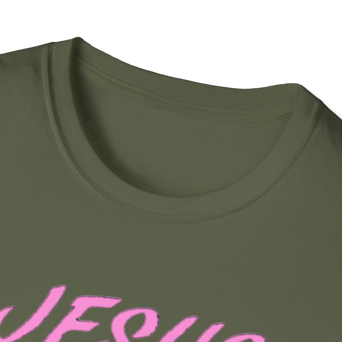 Jesus Saves Pink Script T-Shirt — Christian Faith Graphic Tee