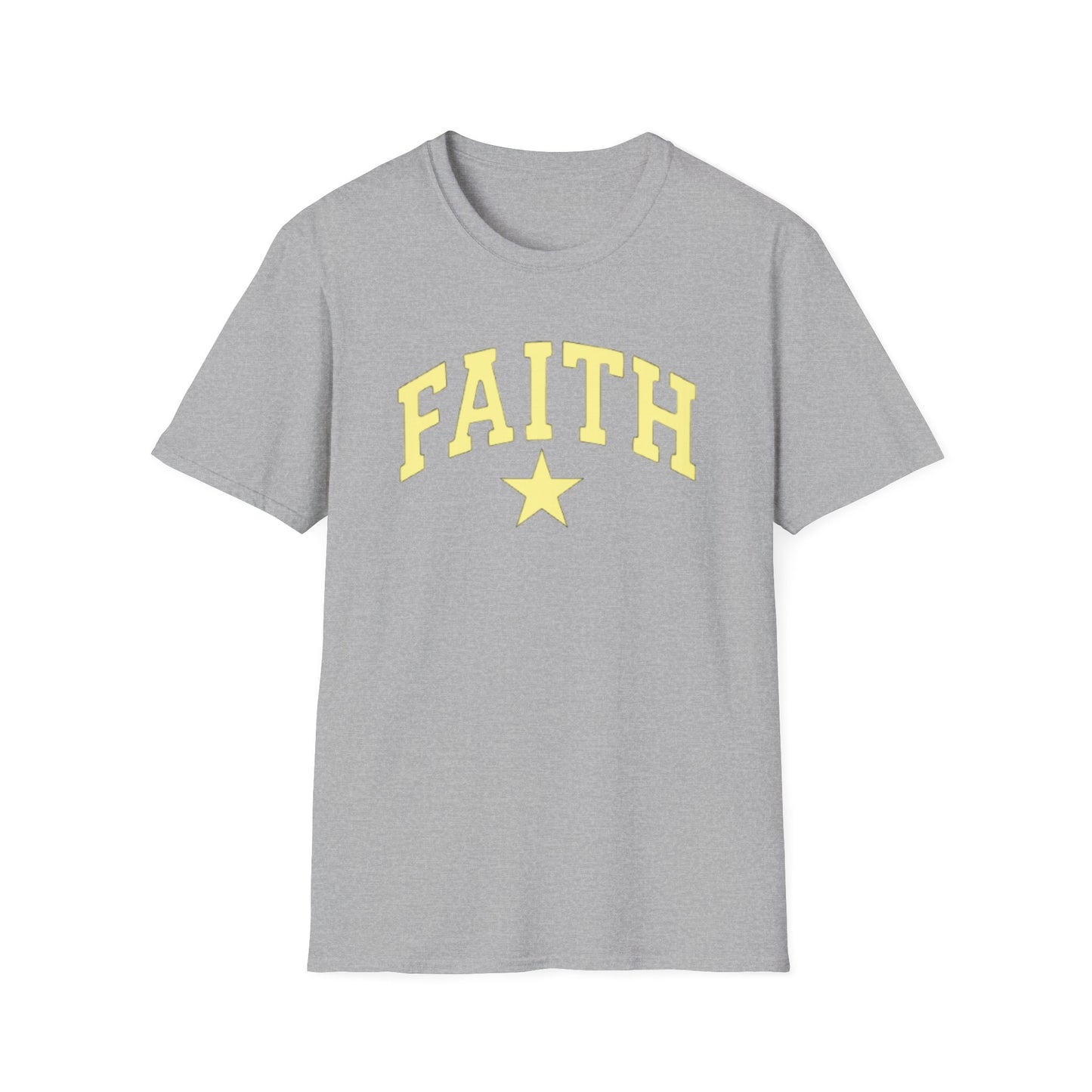 Faith Graphic T-Shirt — Yellow Lettering with Star