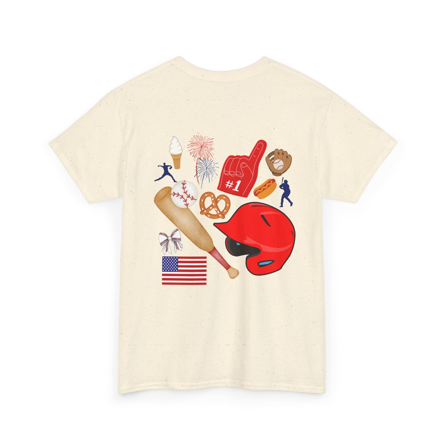 Baseball Heart Patchwork Tee – Patriotic Baseball Gear T‑Shirt