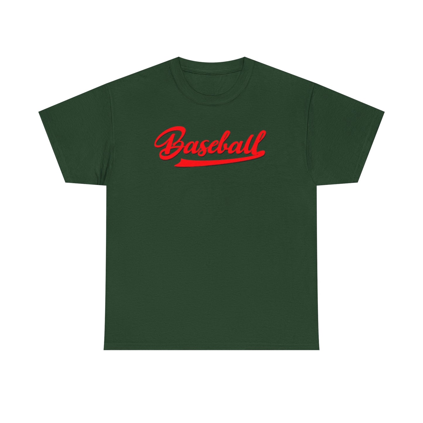 Baseball Script Tee — Red Vintage Baseball Logo T-Shirt