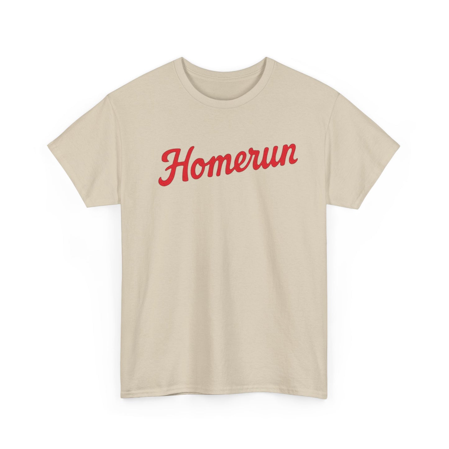 Homerun Baseball Tee — Retro Script Red Logo T-Shirt
