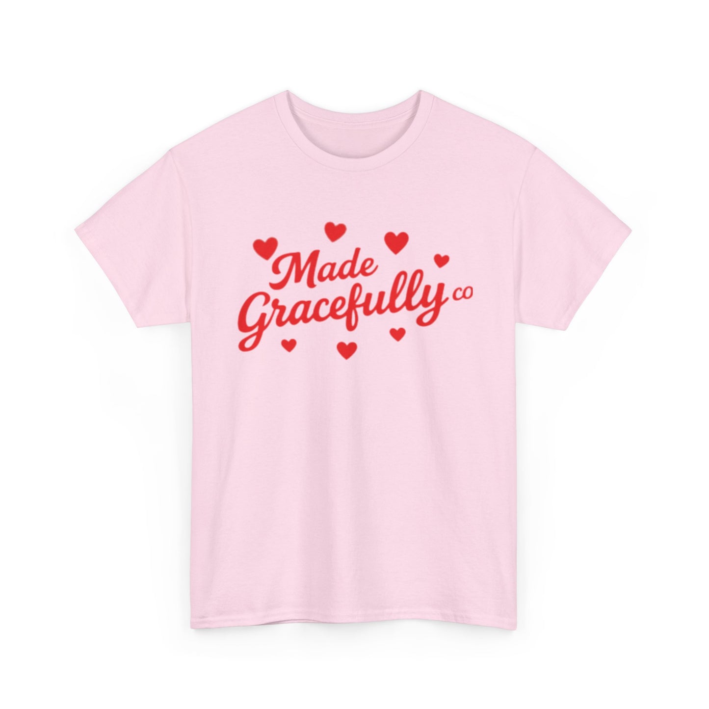 Made Gracefully Tee — Feminine Heart Script Graphic T-Shirt