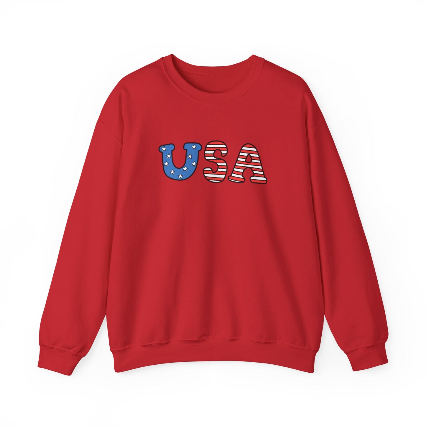 USA Flag Graphic Sweatshirt — Patriotic Crewneck