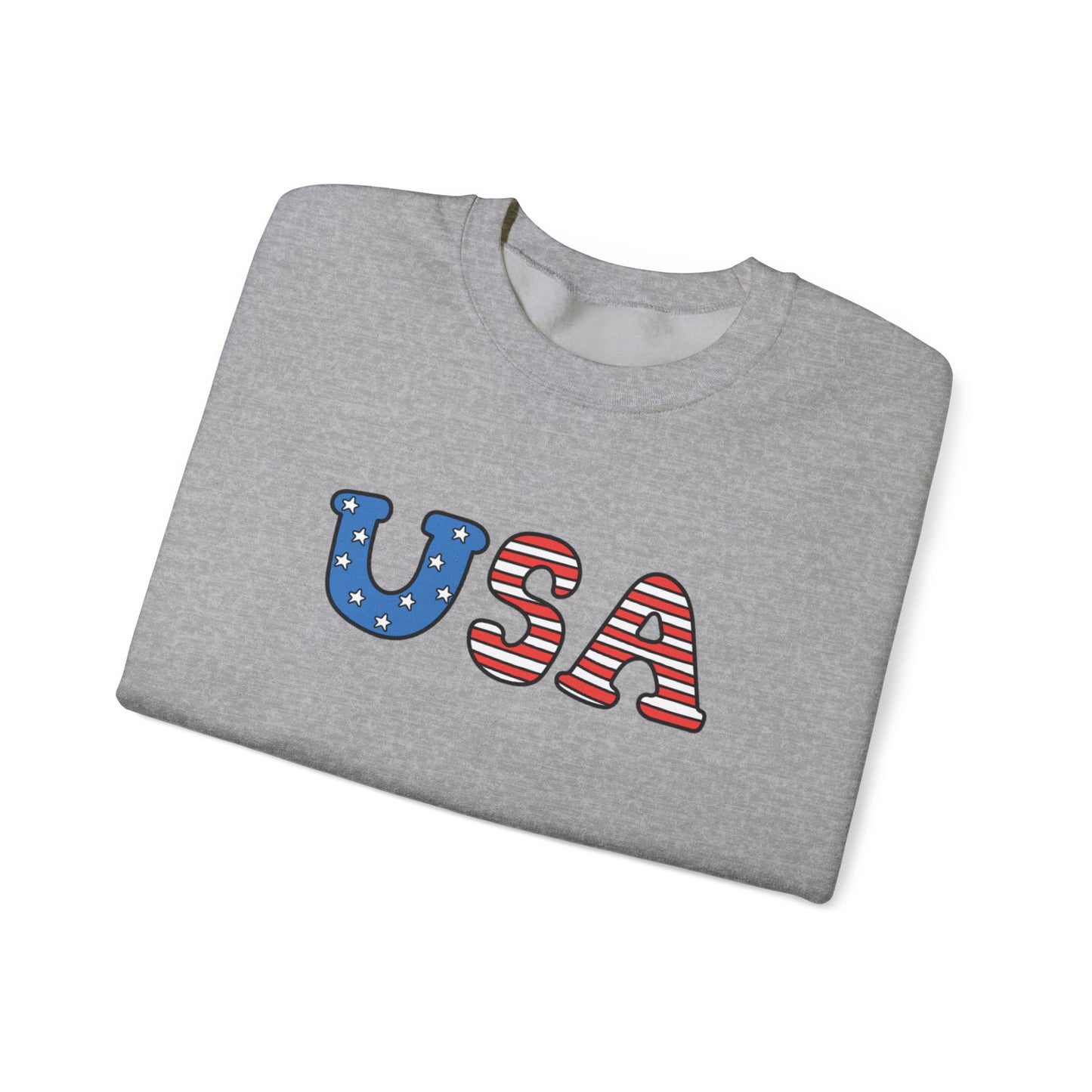 USA Flag Graphic Sweatshirt — Patriotic Crewneck
