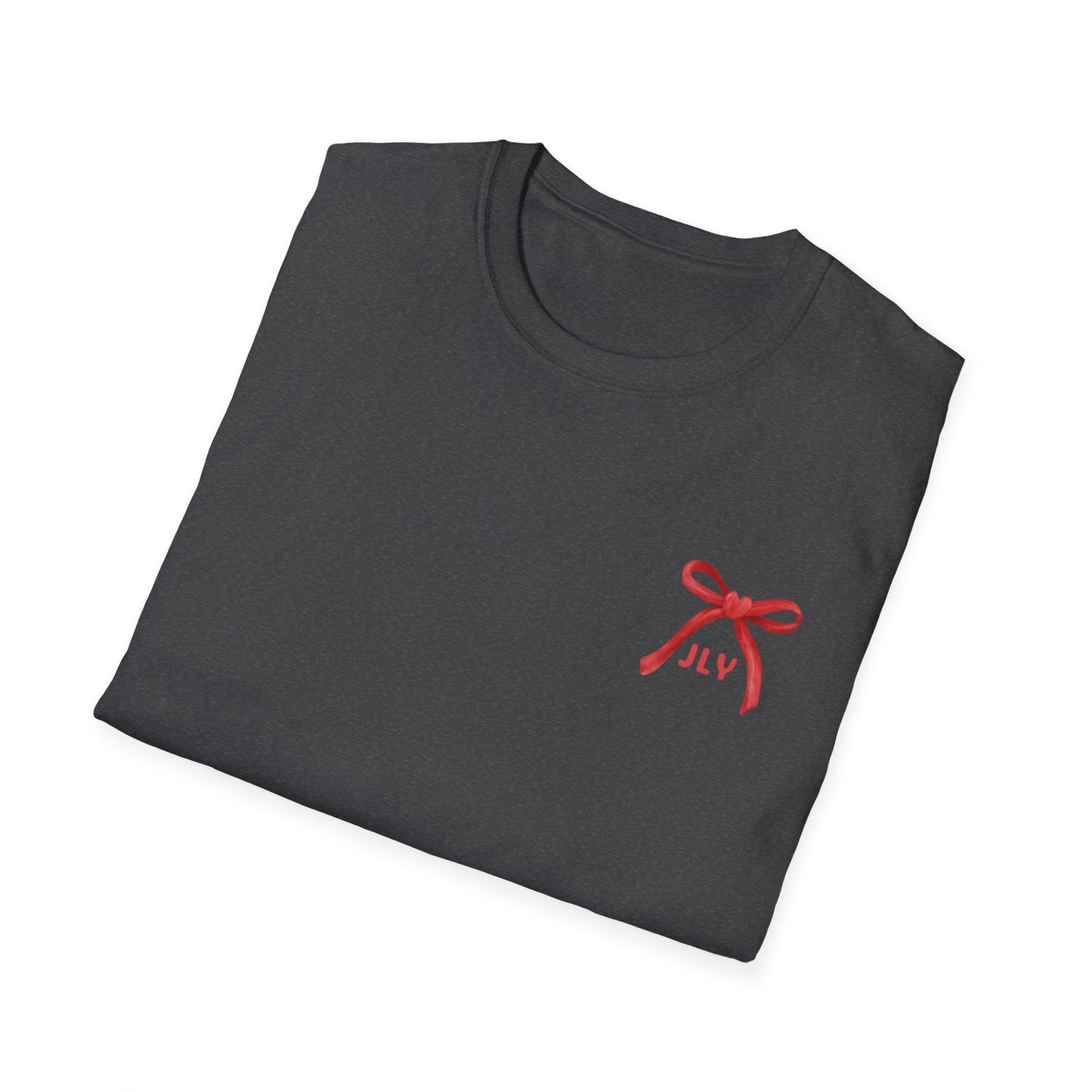 T-Shirt — Red Bow "JLY" Graphic Tee