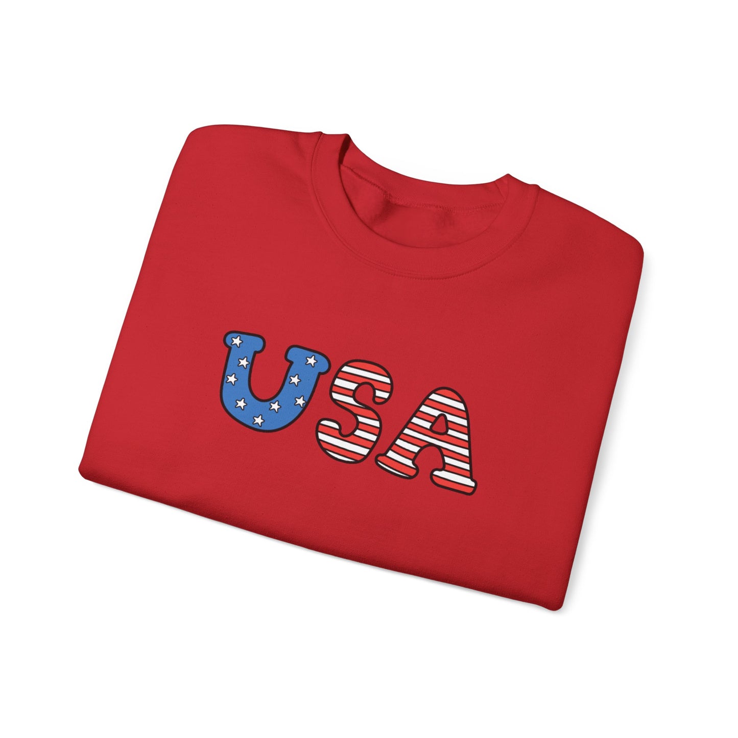 USA Flag Graphic Sweatshirt — Patriotic Crewneck