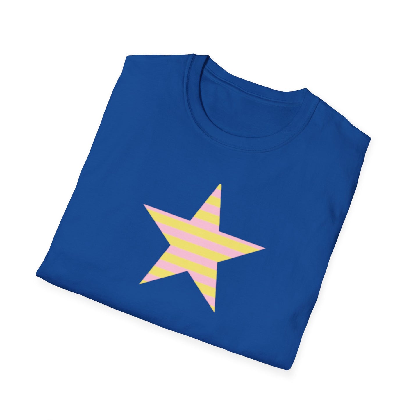 Star Stripe Tee — Pastel Pink & Yellow Graphic T-Shirt
