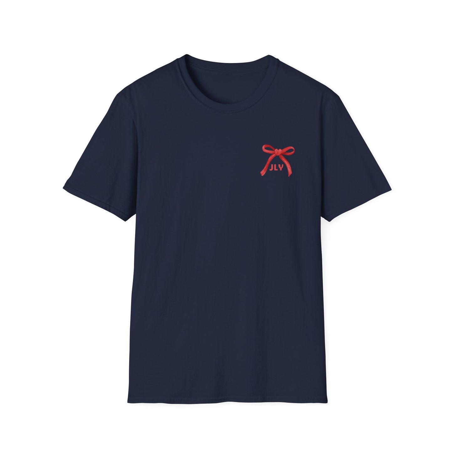 T-Shirt — Red Bow "JLY" Graphic Tee