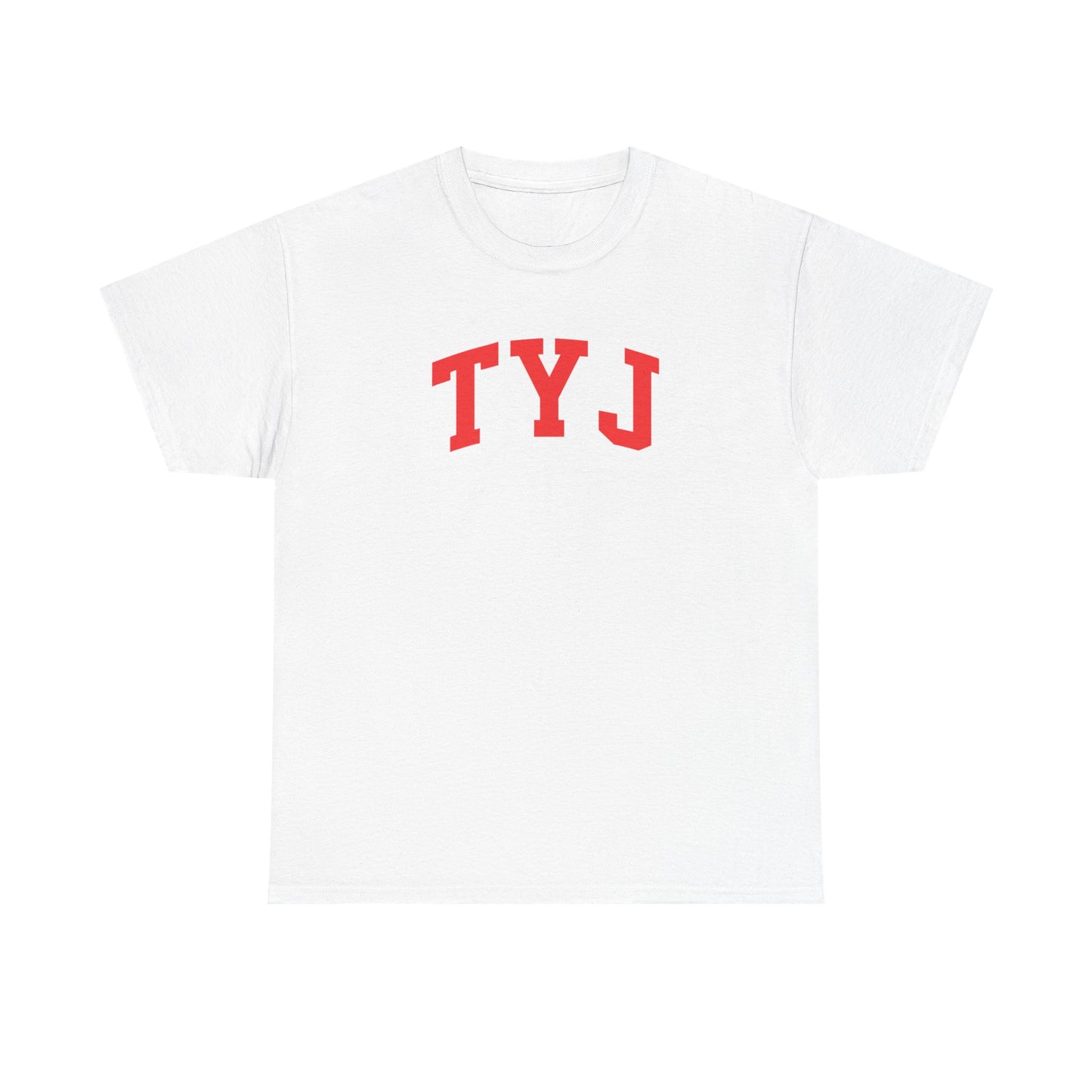 TYJ Arch Logo T-Shirt — Minimal Red College-Style Tee