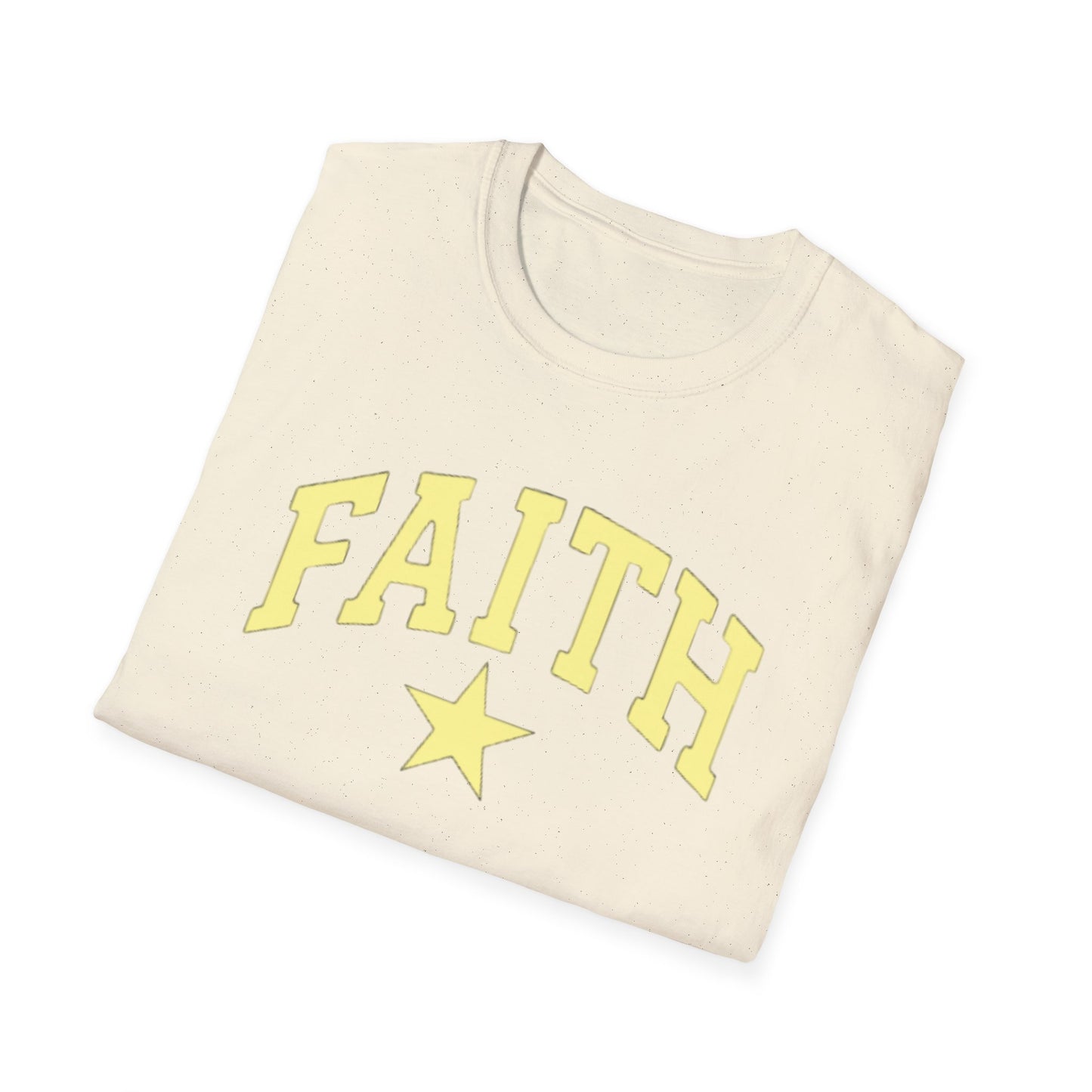 Faith Graphic T-Shirt — Yellow Lettering with Star