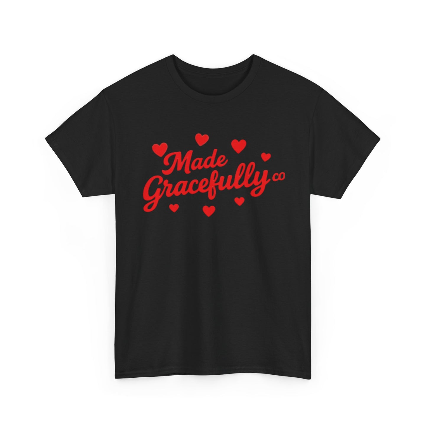 Made Gracefully Tee — Feminine Heart Script Graphic T-Shirt