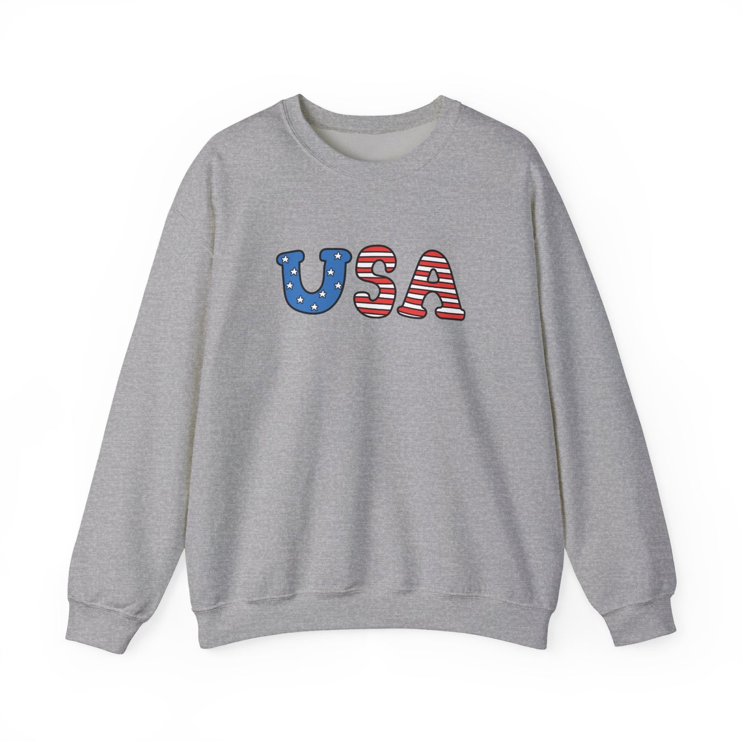 USA Flag Graphic Sweatshirt — Patriotic Crewneck