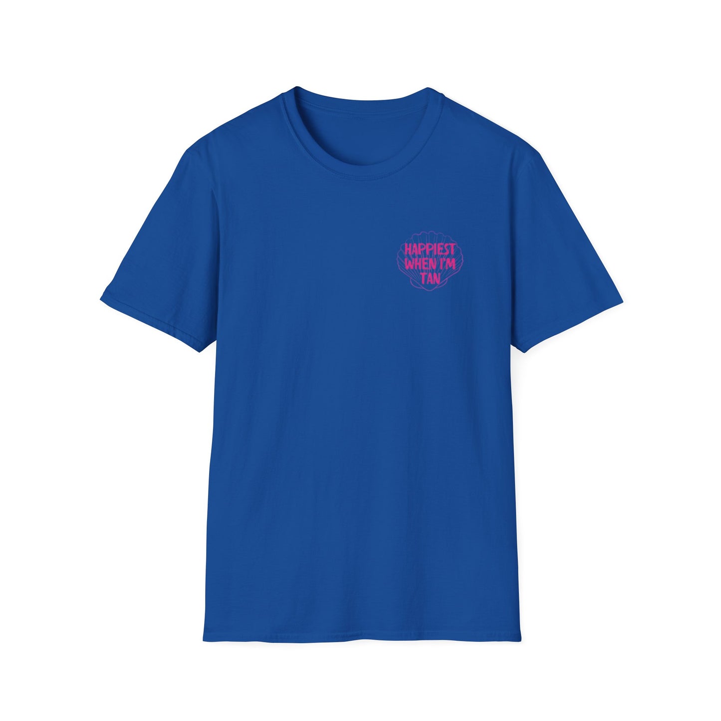 T-Shirt — "Happiest When I'm Tan" Pink Beach Tee