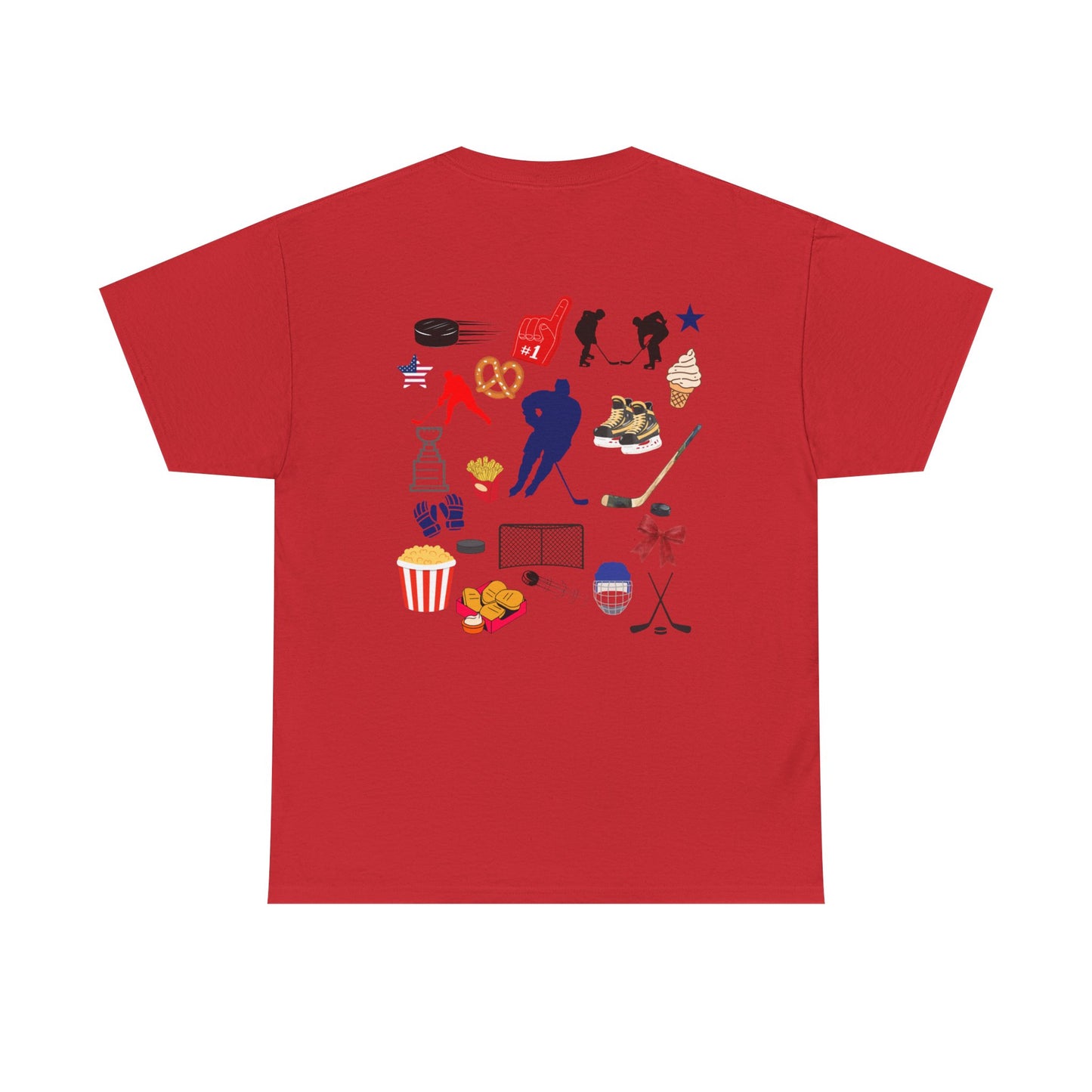 Hockey Icons Tee — Vintage Hockey Sticker Collage T‑Shirt