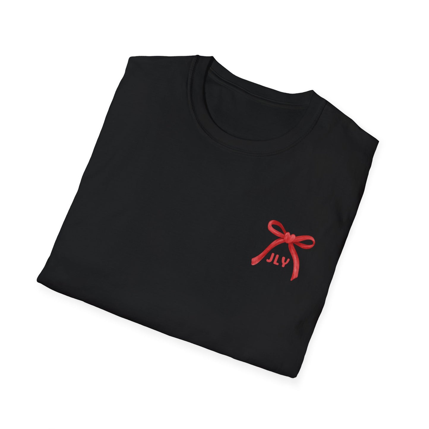 T-Shirt — Red Bow "JLY" Graphic Tee