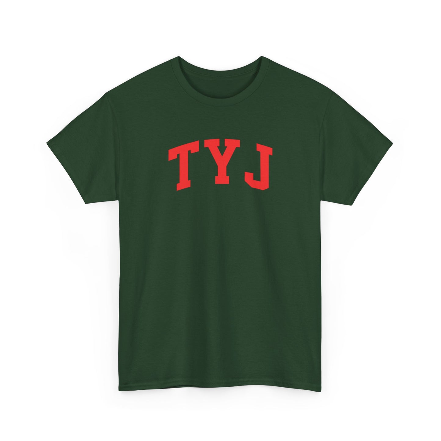 TYJ Arch Logo T-Shirt — Minimal Red College-Style Tee