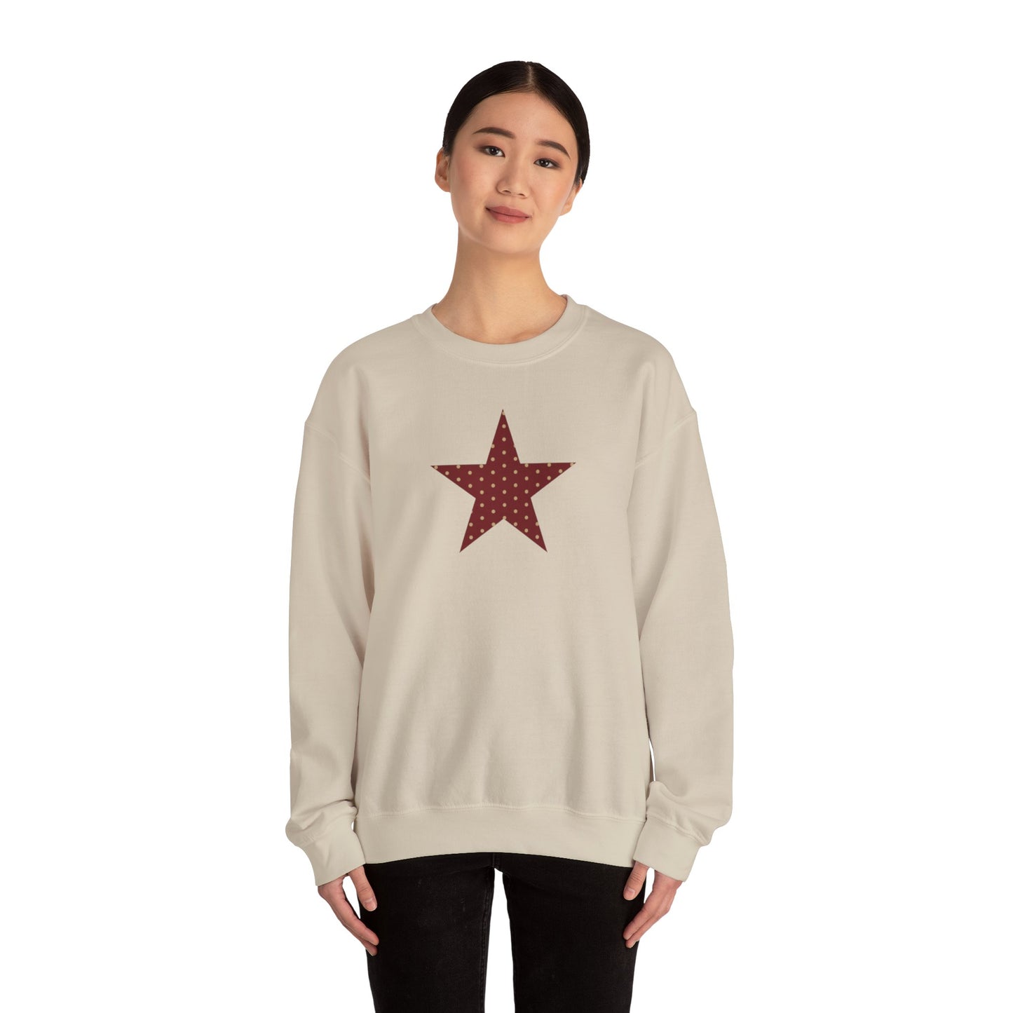 Garnet and Gold Polka Dot Star Crewneck