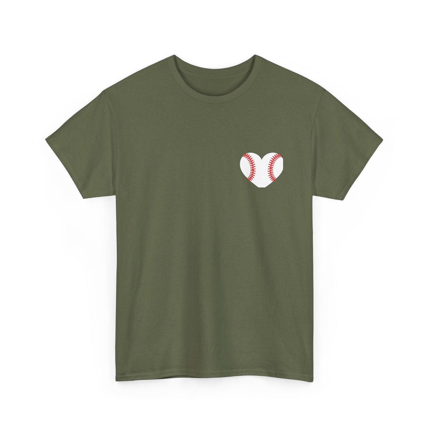 Baseball Heart Patchwork Tee – Patriotic Baseball Gear T‑Shirt
