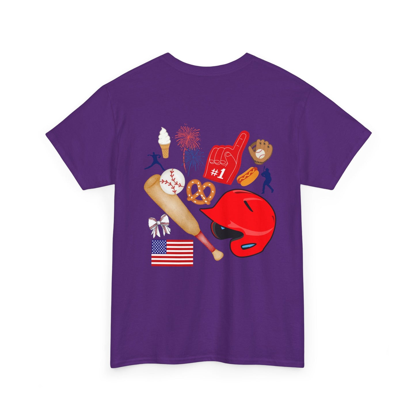 Baseball Heart Patchwork Tee – Patriotic Baseball Gear T‑Shirt